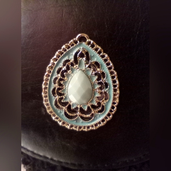 HINT OF MINT - Lace Little Black Dress in Goth / Gothic Style with Handmade Belt - Picture 5 of 16